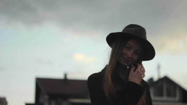 Beautiful girl for advertising video