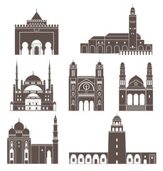 North Africa. Architecture. African sights on white background