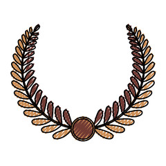 Wreath leaves ornament icon vector illustration graphic design