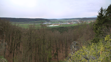 View from Wolfsberg near Dietfurt in Germany. 