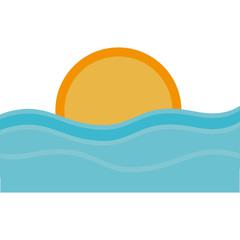 sea and sun icon over white background. vector illustration