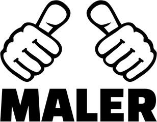 Painter german job title with thumbs