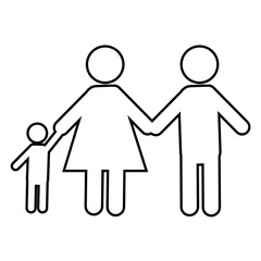 pictogram family icon over white background. vector illustration