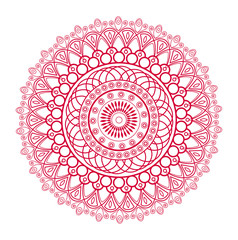Vector illustration of a red mandala, mandala vettoriale
