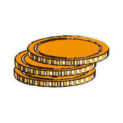 money coin icon over white background. vector illustration