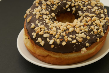 donuts on a black background