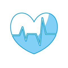 cardio heart icon over white background. vector illustration