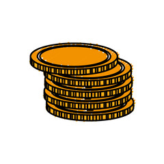 money coin icon over white background. vector illustration
