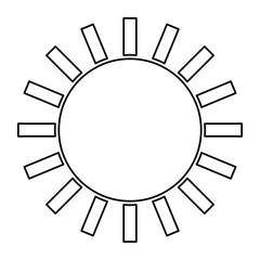 geometric sun icon over white background. vector illustration