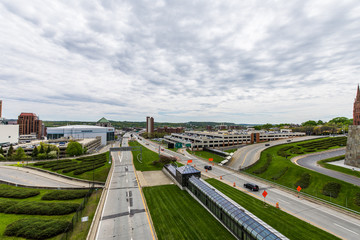 Aerial of Downtown Buildings in Albany, New York