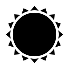 geometric sun icon over white background. vector illustration