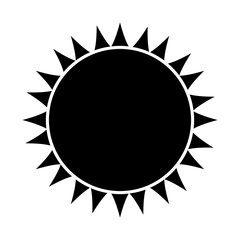 silhouette sun icon over white background. vector illustration