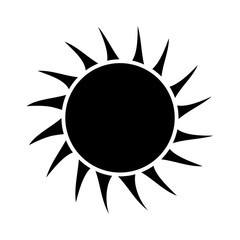 silhouette sun icon over white background. vector illustration
