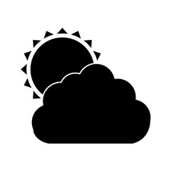 silhouette of cloud and sun icon over white background. vector illustration