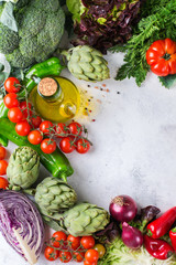 Assortment of fresh organic farmer market vegetables