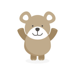 Obraz premium cute flat bear character with happy face