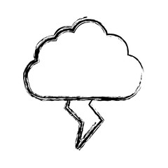 cloud and thunder icon over white background. vector illustration