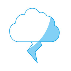 cloud and thunder icon over white background. vector illustration
