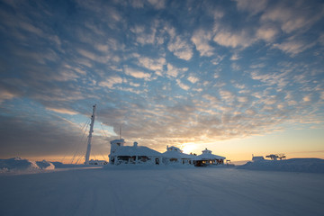 Sunrise near Inari, Finland. (Lapland).