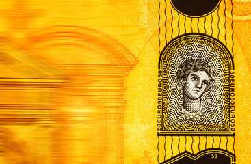 New 50 EURO Note Transparent Secuity Window