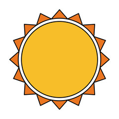 geometric sun icon over white background. colorful design. vector illustration