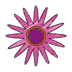 flower icon over white background. colorful design. vector illustration