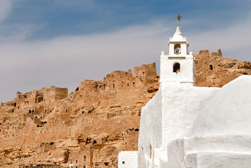 Berber Village Mosque View, Chenini, Ksour, Tunisia