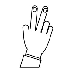 Obraz premium human hand icon over white background. vector illustration