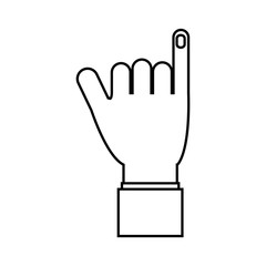 human hand icon over white background. vector illustration