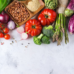 Assortment of fresh organic farmer market vegetables