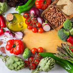 Assortment of fresh organic farmer market vegetables