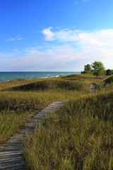 Dunes and blue sky in Kohler-Andrae State Park - Sheboygan - Wisconsin