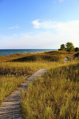 Dunes and blue sky in Kohler-Andrae State Park - Sheboygan - Wisconsin