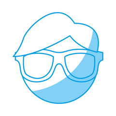 Obraz na płótnie Canvas man with glasses icon over white background. vector illustration