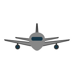 airplane icon over white background. vector illustration