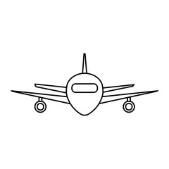 airplane icon over white background. vector illustration