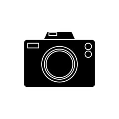 photographic camera icon over white background. vector illustration