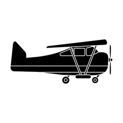 plane icon over white background. vector illustration