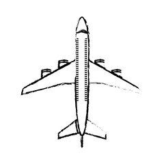 airplane icon over white background. vector illustration