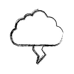 cloud and thunder icon over white background. vector illustration