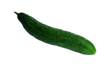 Cucumber isolated on white background. Vegan food.