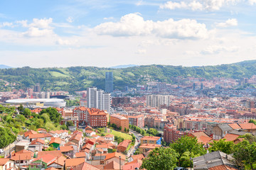 Fototapeta na wymiar panoramic views to Bilbao city, Spain