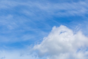 Beautiful blue sky with white clouds background