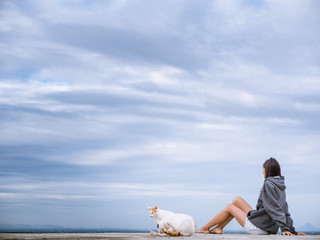 woman sitting on the roof