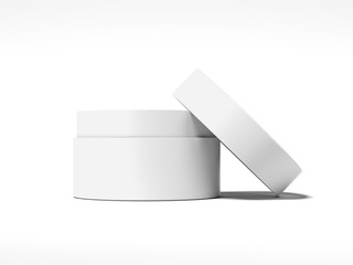White blank jar for cream. 3d rendering