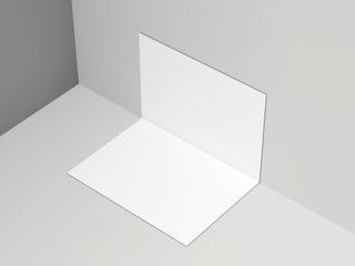White Folded paper sheet. 3d rendering