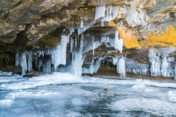 Fototapeta na wymiar View of ice cave in Lake Baikal