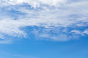 Beautiful blue sky with white clouds background