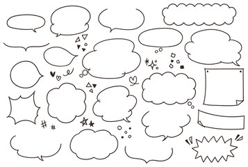 Fototapeta premium Dziewczęcy zestaw wyciągniętych dymków (przezroczysty)