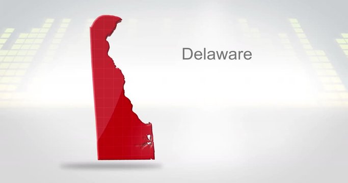 Motion Graphics 3D animation of the american state of Delaware